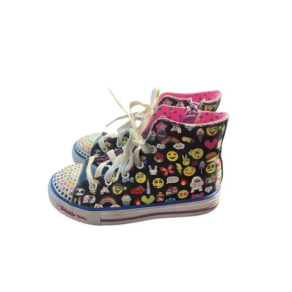 Skechers Girls Multicolor Twinkle Toes Light-Up Emoji High Top Sneakers Size 2 - Picture 5 of 15